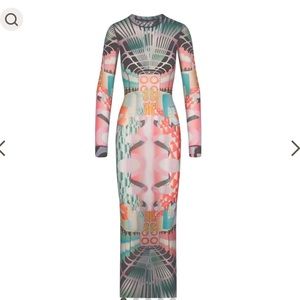 NWT Skims Summer Mesh Long Sleeve Dress